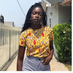 Nooworks Yellow and Red Patterned Blouse